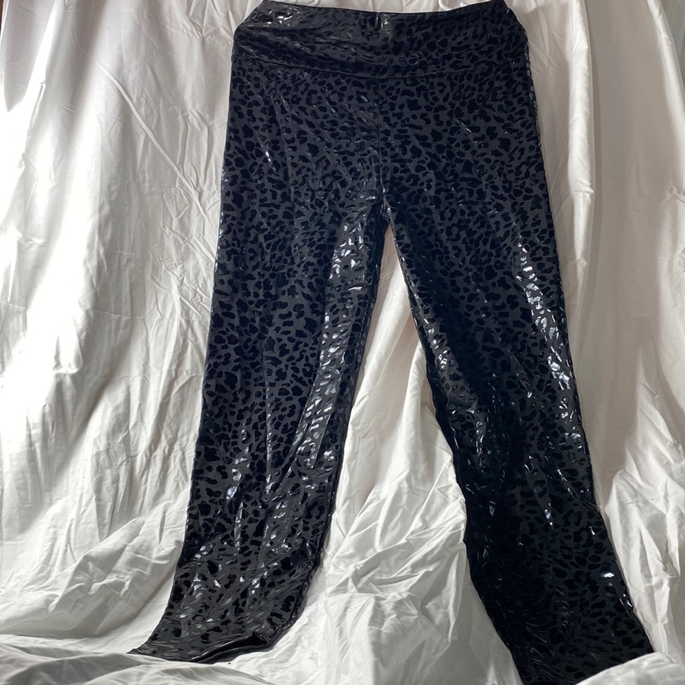 black on black animal print leggings size XL
